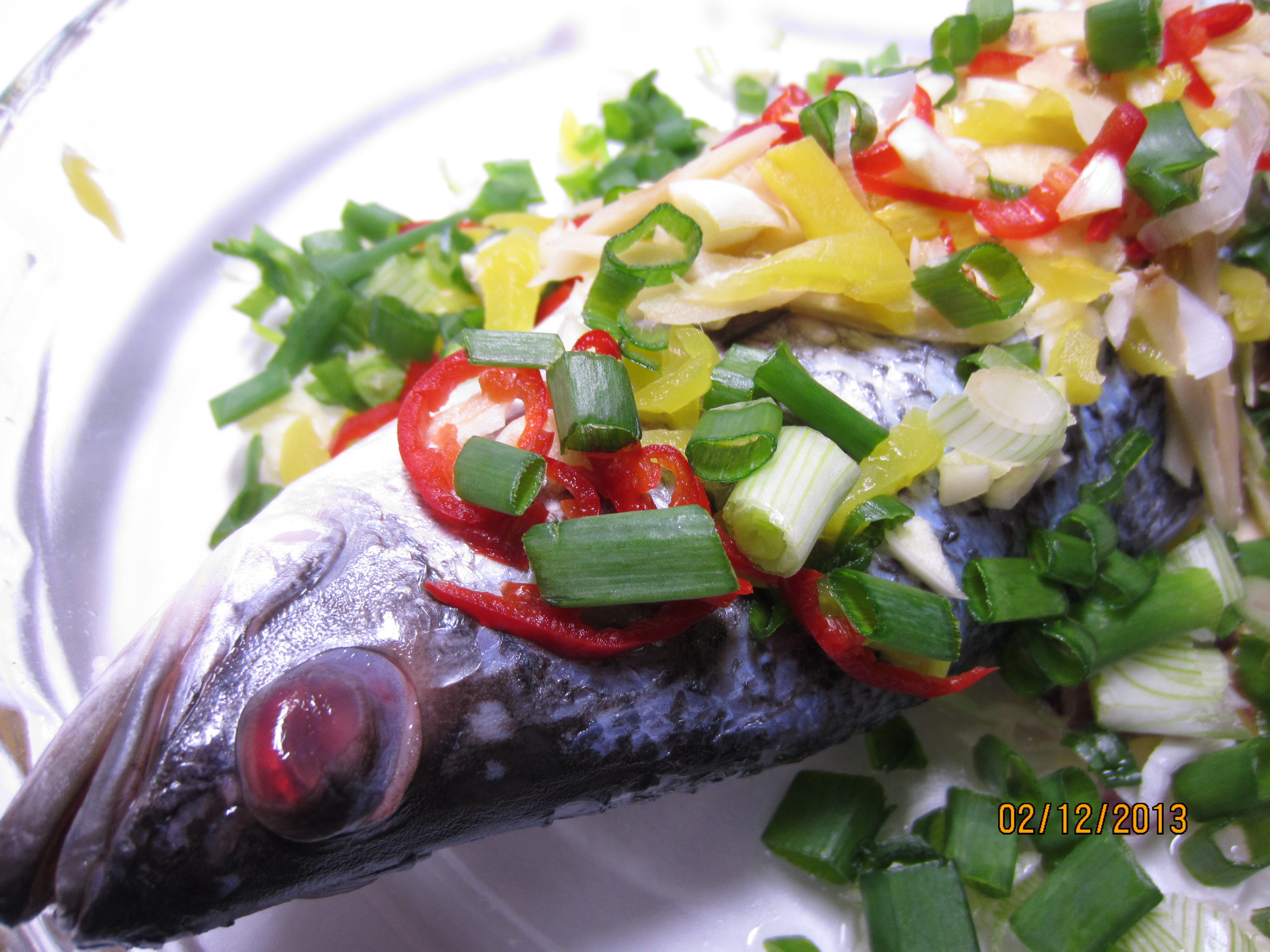 Steamed Seabass with Salted Vege